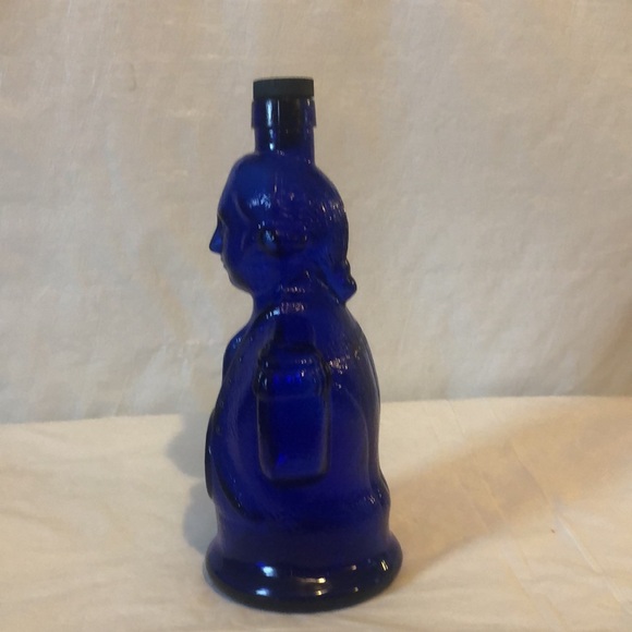 George Washington cobalt decanter cork top VTG Philadelphia PA Jacquin Co. - Picture 6 of 9